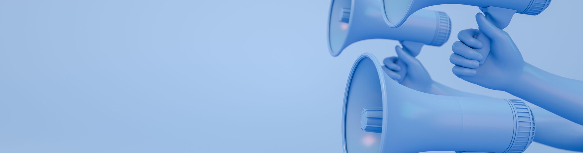 Blaue Megafone