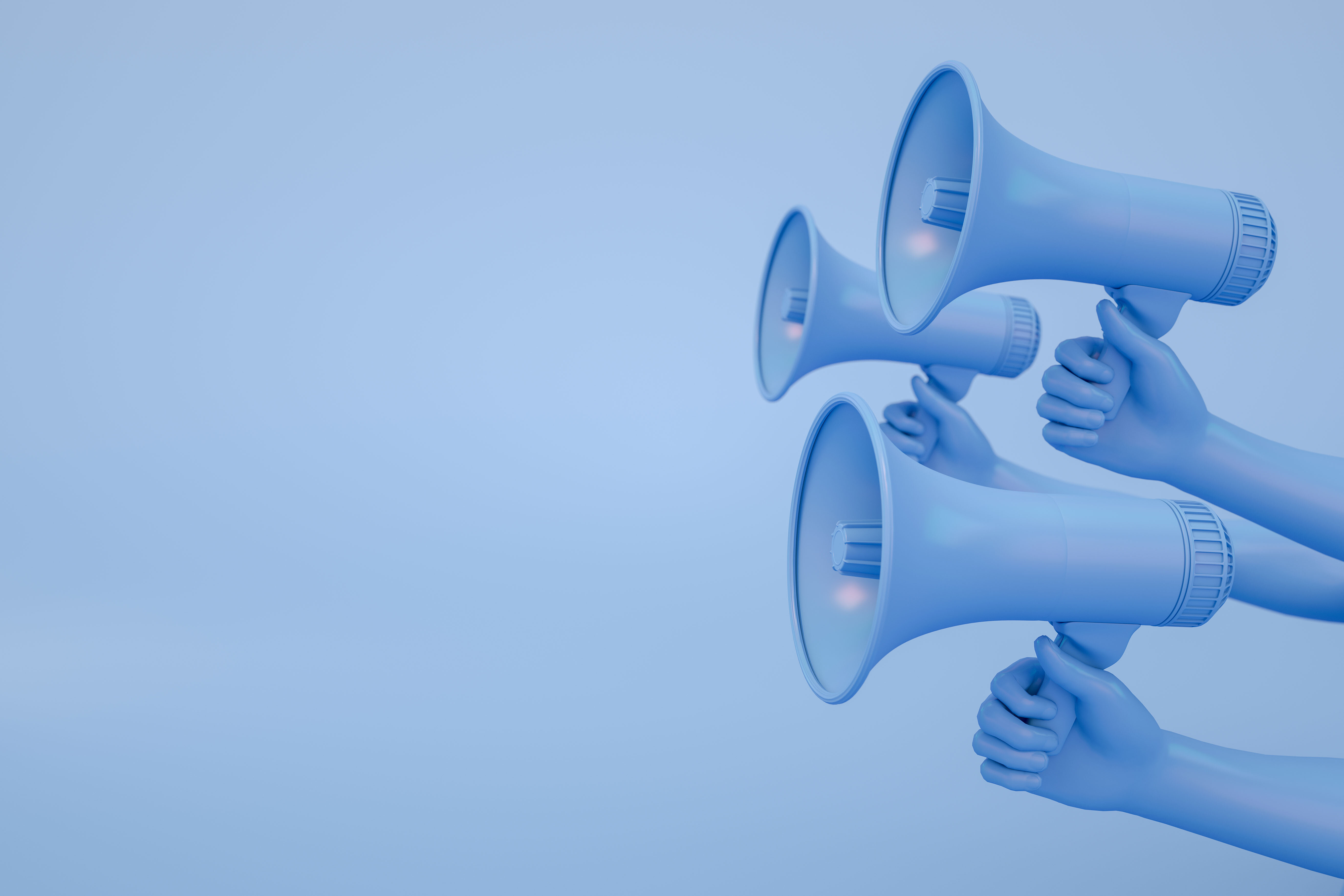 Blaue Megafone