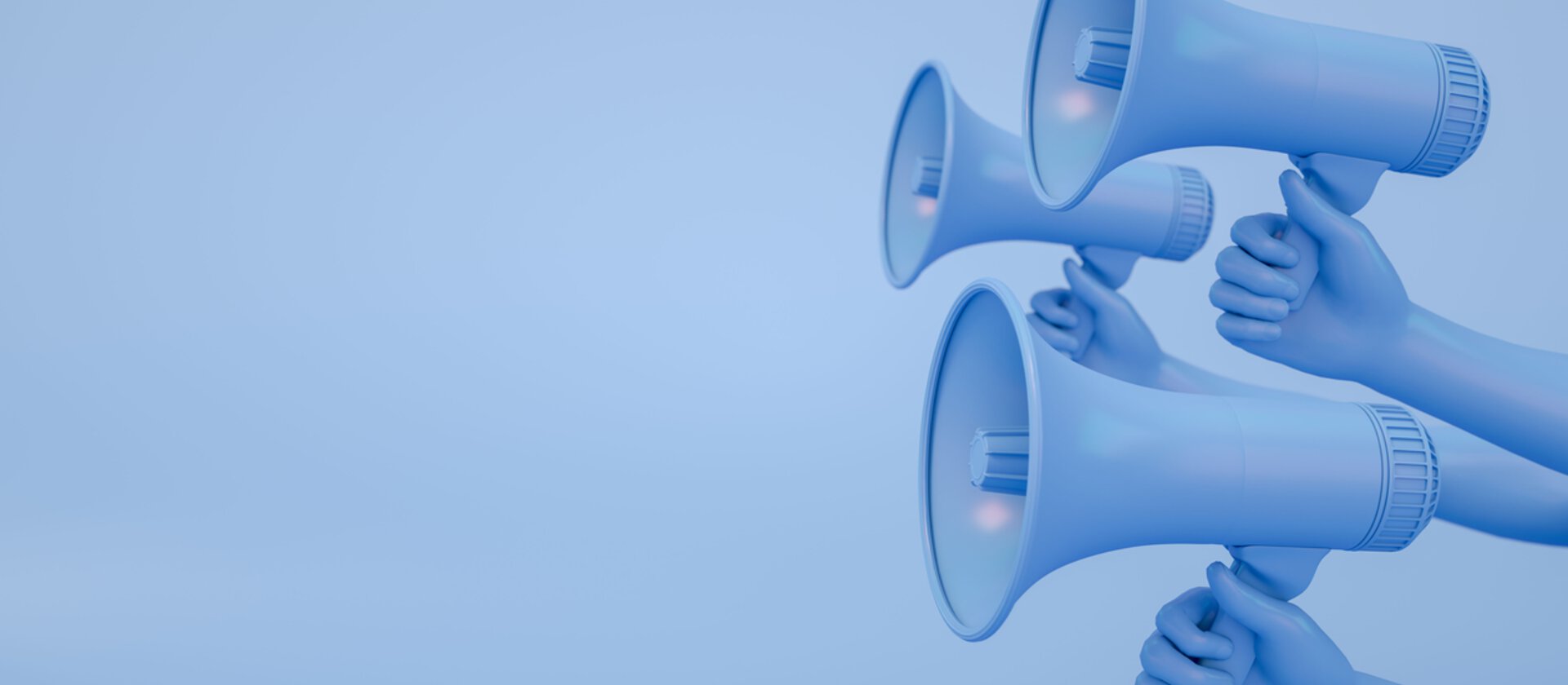 Blaue Megafone