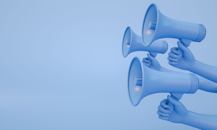 Blaue Megafone