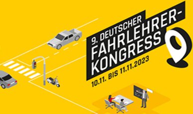 Imagebild für Fahrlehrerkongress auf gelben Hintergrund