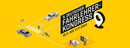 Imagebild für Fahrlehrerkongress auf gelben Hintergrund