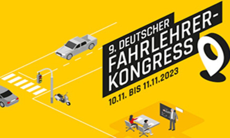 Imagebild für Fahrlehrerkongress auf gelben Hintergrund