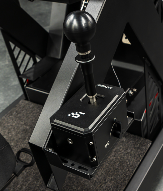 Fotografie des Schalthebels des Simulators 