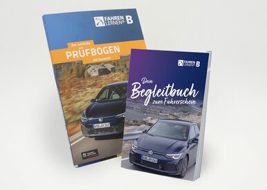 Führerschein Lehrmittelset für Klasse B bestehend aus dem Fahren Lernen Max Begleitbuch für Klasse B und dem Prüfbogen für Klasse B