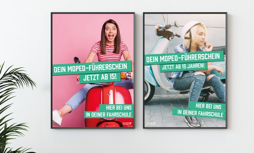 Bunte Poster in Bilderrahmen